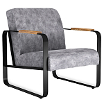 Кресло серый велюр с жесткими подлокотниками на полозьях Ashton варинант исполнения - 1 | Loft Concept в Рязани