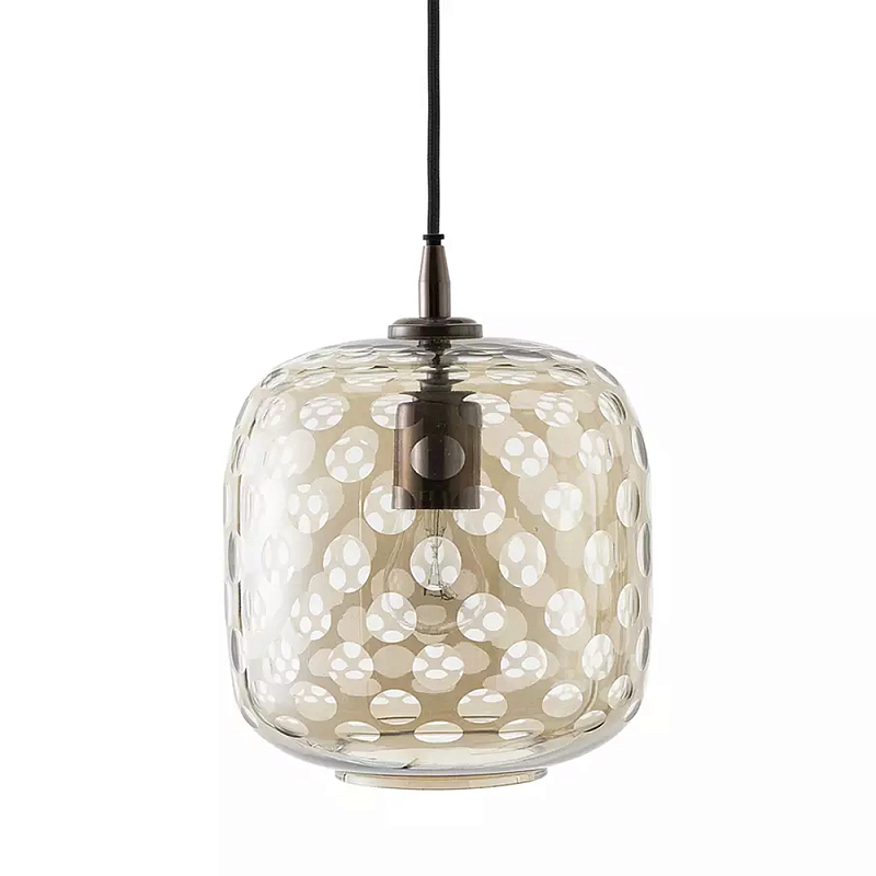 Подвесной светильник с плафоном из стекла с рельефным узором Glass lampshade with Relief Pattern Коричневый Подвесной светильник с плафоном из стекла с рельефным узором Glass lampshade with Relief Pattern Коричневый в Рязани | Loft Concept