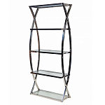 Металлический стеллаж со стеклянными полками Molecule варинант исполнения - 1 | Loft Concept в Рязани