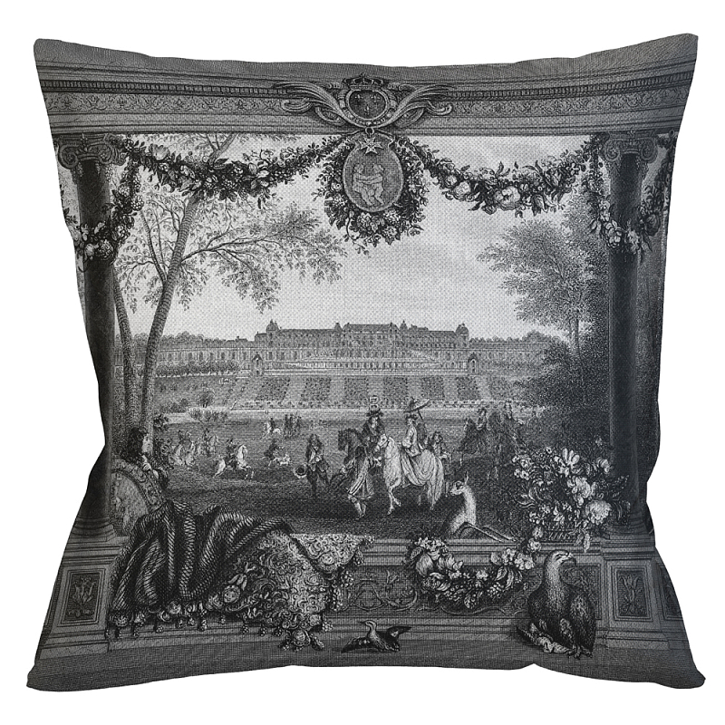 Декоративная подушка Saint Germain Pillow Черно-белый Бежевый Декоративная подушка Saint Germain Pillow Черно-белый Бежевый в Рязани | Loft Concept