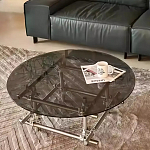 Дизайнерский журнальный стол с круглой столешницей на стальном основании Rivetyk варинант исполнения - 3 | Loft Concept в Рязани