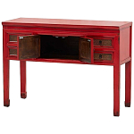 Деревянная консоль в китайском стиле с ящиками и дверцами красная Chinese Console Table варинант исполнения - 3 | Loft Concept в Рязани