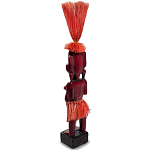Деревянная декоративная статуэтка Asmat Red Straw Headdress Statuette Red варинант исполнения - 2 | Loft Concept в Рязани