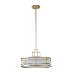 Подвесной светильник цвета латунь с белым матовым плафоном с геометрическим рисунком Feiss варинант исполнения - 2 | Loft Concept в Рязани