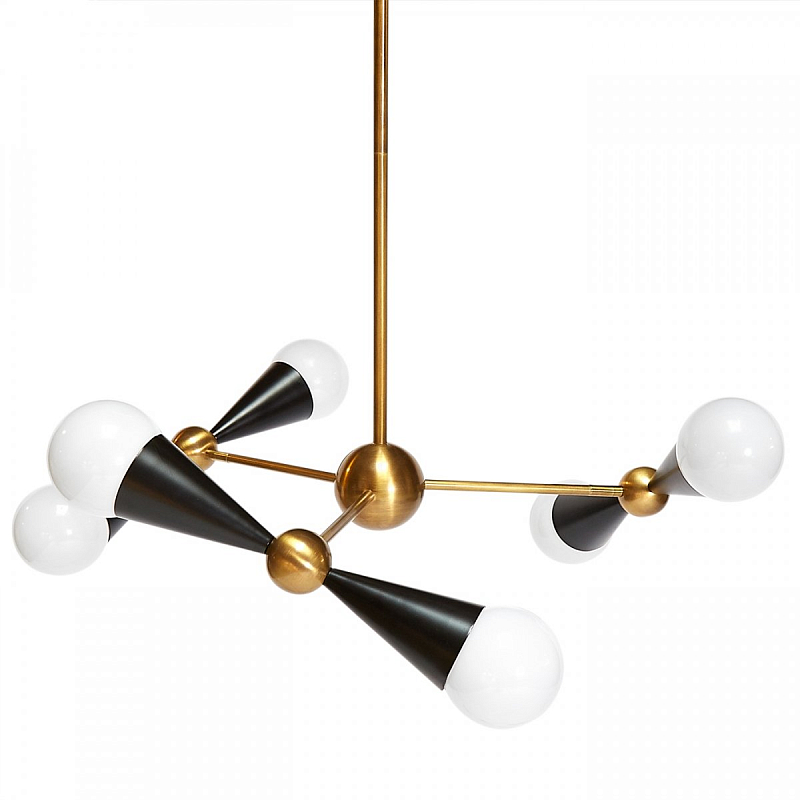 Люстра CARACAS SIX-LIGHT CHANDELIER Латунь Черный Люстра CARACAS SIX-LIGHT CHANDELIER Латунь Черный в Рязани | Loft Concept