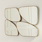Зеркало в ассиметричной раме золотистого цвета Chaotic варинант исполнения - 3 | Loft Concept в Рязани