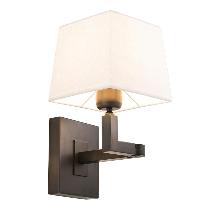 Бра Eichholtz Wall Lamp Cambell Bronze Темная бронза Бежевый Бра Eichholtz Wall Lamp Cambell Bronze Темная бронза Бежевый в Рязани | Loft Concept
