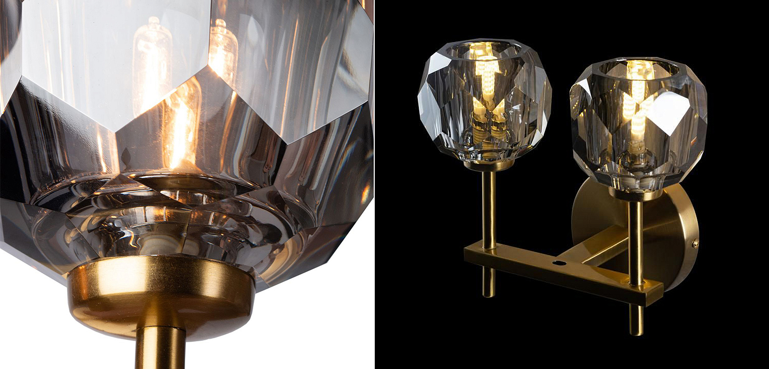 Бра RH Boule de Cristal Double Sconce smoky Бра RH Boule de Cristal Double Sconce smoky - Loft-Concept в Рязани