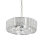 Люстра круглая на цепи цвета хром с прозрачными рельефными хрустальными пластинами Textured Glass Chandelier варинант исполнения - 1 | Loft Concept в Рязани