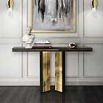 Консоль чёрная с позолоченной центральной частью Beyond Console варинант исполнения - 4 | Loft Concept в Рязани