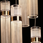 Люстра каскадная с прозрачными цилиндрическими плафонами Jenae Glass Tube Lighting варинант исполнения - 5 | Loft Concept в Рязани