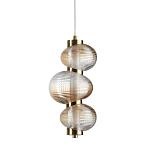 Подвесной светильник с 3-мя рифлеными стеклянными шарами Marcelh Light варинант исполнения - 1 | Loft Concept в Рязани