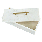 Шкатулка из белого мрамора Save Time варинант исполнения - 3 | Loft Concept в Рязани