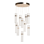 Люстра каскадная с прозрачными цилиндрическими плафонами Jenae Glass Tube Lighting варинант исполнения - 2 | Loft Concept в Рязани