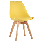 Стул с основой из пластика и мягким сиденьем Arvika Yellow варинант исполнения - 1 | Loft Concept в Рязани