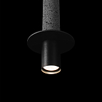 Подвесной светильник с узким цилиндрическим плафоном и черным металлическим декором Concrete Pipe варинант исполнения - 7 | Loft Concept в Рязани