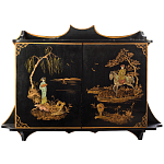 Винтажная полка в Китайском стиле c ручной росписью Chinese Shelf Black варинант исполнения - 1 | Loft Concept в Рязани