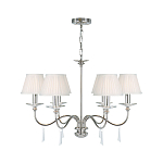 Люстра цвета никель с прозрачными стеклянными подвесками в форме капель Elstead Lighting варинант исполнения - 2 | Loft Concept в Рязани