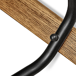 Барный стул со спинкой и металлической подставкой на 4-х деревянных ножках Бежевый Велюр Vendramin Chair варинант исполнения - 6 | Loft Concept в Рязани