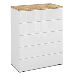 Комод с белым глянцевым фасадом с 5-ю ящиками Grace of Furniture  варинант исполнения - 1 | Loft Concept в Рязани