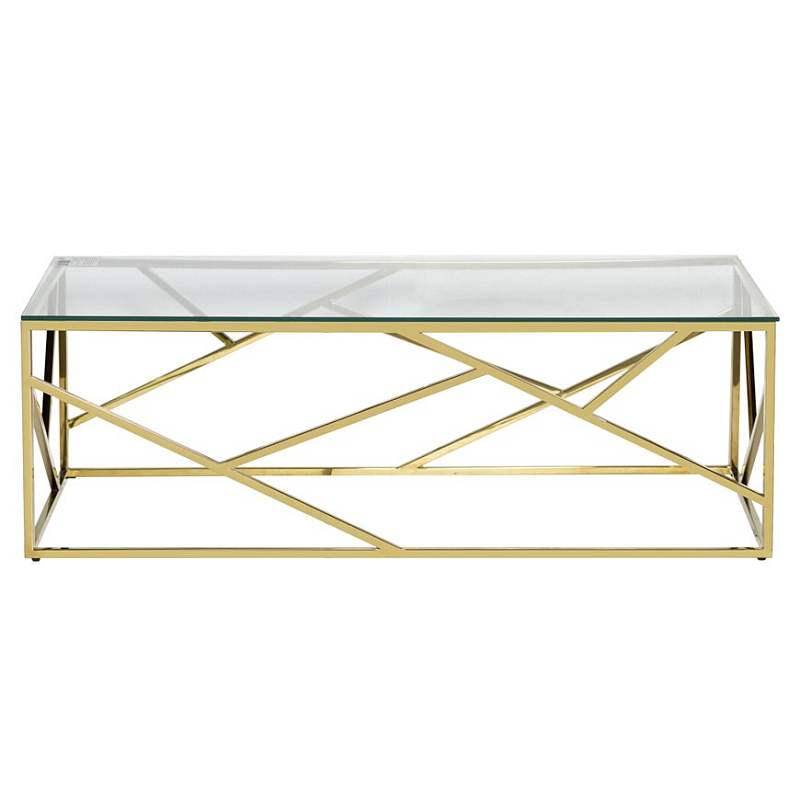 Кофейный стол Serene Furnishing Gold Clear Glass Top coffee table Прозрачное Стекло Золотой Кофейный стол Serene Furnishing Gold Clear Glass Top coffee table Прозрачное Стекло Золотой в Рязани | Loft Concept