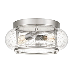 Потолочный светильник цвета никель с плафоном из прозрачного фактурного стекла Quoizel варинант исполнения - 1 | Loft Concept в Рязани