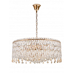 Люстра круглая с хрустальными подвесками на золотистом каркасе Roul Crystal Light варинант исполнения - 9 | Loft Concept в Рязани