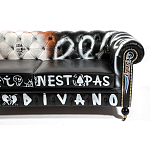 Диван Честерфильд граффити graffiti Orange Sofa натуральная кожа варинант исполнения - 9 | Loft Concept в Рязани
