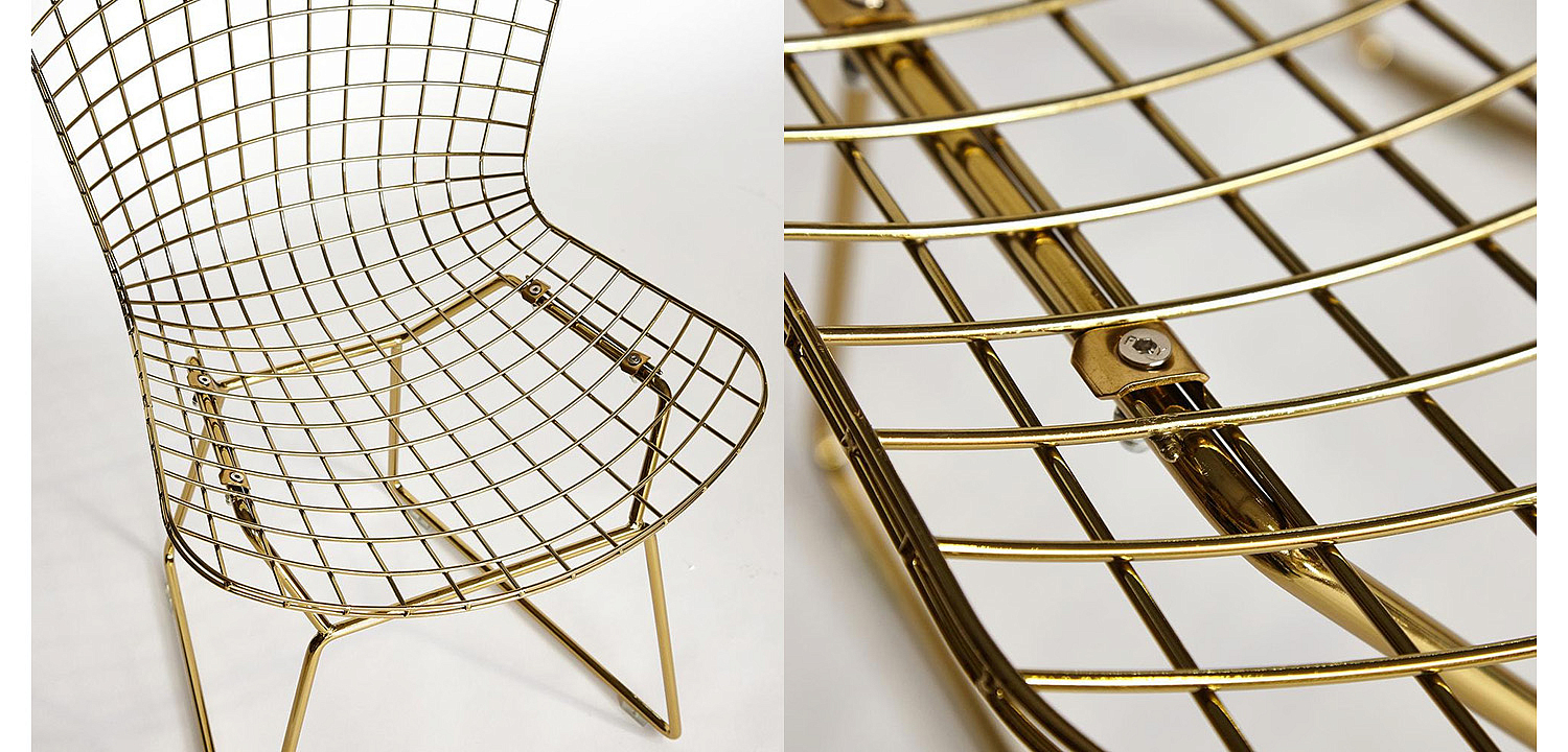 Стул Bertoia Side Chair gold - Loft-Concept в Рязани