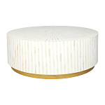 Стол журнальный Белый RADIAL BONE INLAY COFFEE TABLE NATURAL варинант исполнения - 1 | Loft Concept в Рязани