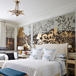 Обои ручная роспись в стиле Арт-деко Rateau Colourway SC-243 on Deep Rich Gold gilded paper варинант исполнения - 1 | Loft Concept в Рязани