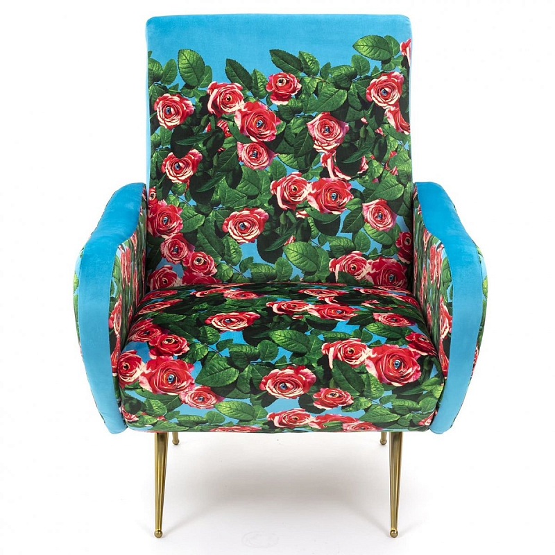 Кресло Seletti Armchair Roses Бирюзовый Красный Латунь Кресло Seletti Armchair Roses Бирюзовый Красный Латунь в Рязани | Loft Concept