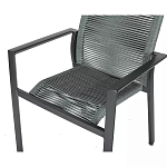 Стул темно-серый с высокой плетеной спинкой и сиденьем Braided Strength варинант исполнения - 7 | Loft Concept в Рязани