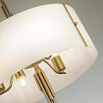 Люстра на штанге с белым круглым плафоном на бронзовом основании с вертикальным декором из металлических трубок Sohne варинант исполнения - 4 | Loft Concept в Рязани