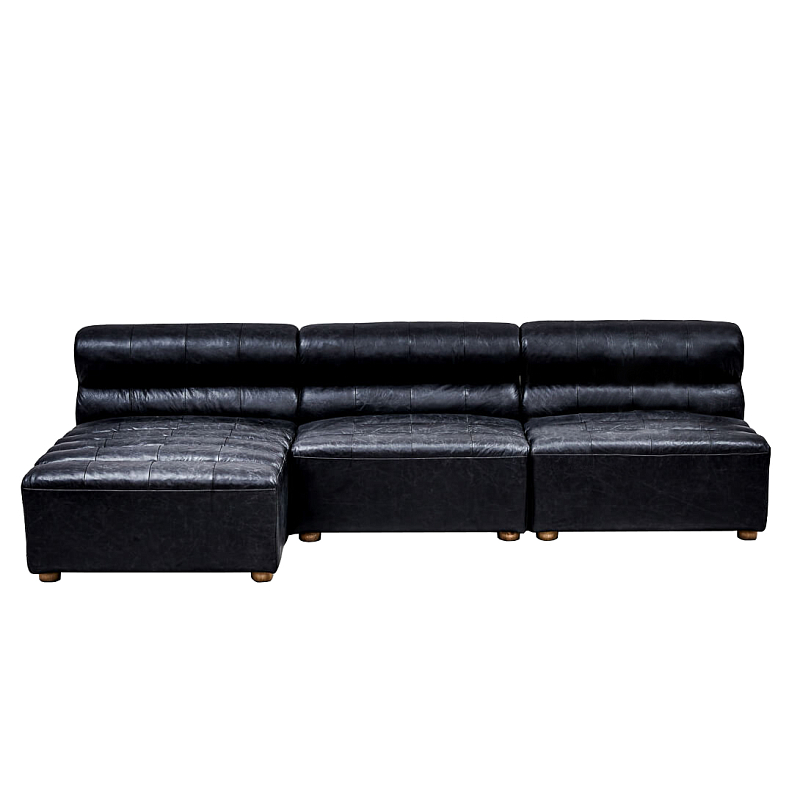 Диван Veronica Leather Sofa Черный Диван Veronica Leather Sofa Черный в Рязани | Loft Concept