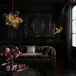 Люстра подвесная со стеклянными плафонами из дымчатого и золотистого с шестью вертикальными подвесками Gilded Mirage  варинант исполнения - 9 | Loft Concept в Рязани