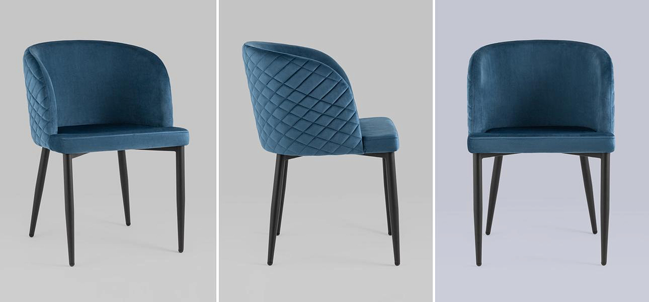 Стул Oscar Chair Синий Велюр Стул Oscar Chair Синий Велюр - Loft-Concept в Рязани
