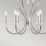 Люстра цвета никель с 6-ю лампами и стеклянными подвесками Elstead Lighting варинант исполнения - 5 | Loft Concept в Рязани