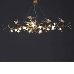 Люстра в виде золотой ветки с цветами и птичками Marvelous Garden варинант исполнения - 7 | Loft Concept в Рязани