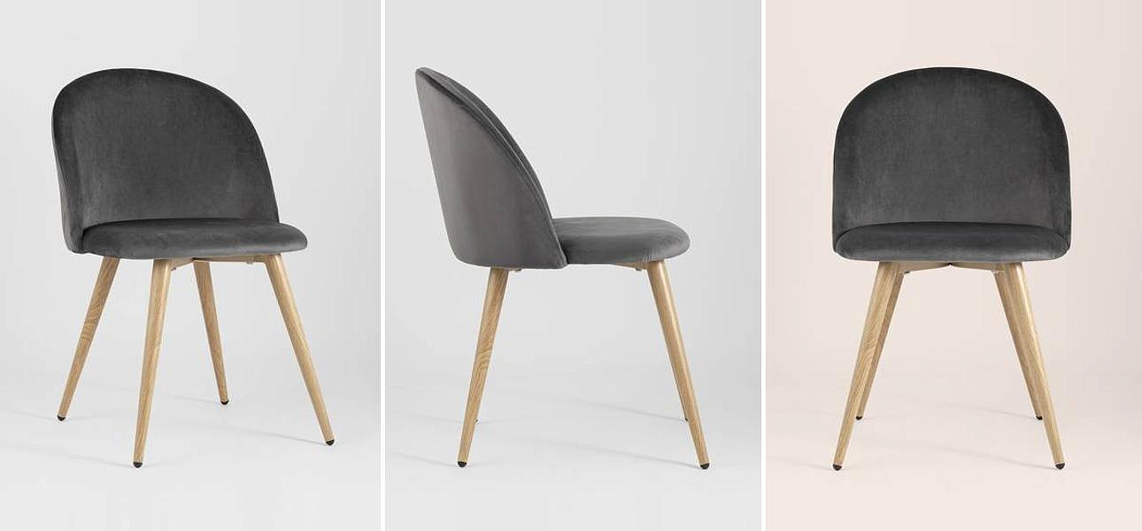 Стул Miruna Chair II Серый Велюр Стул Miruna Chair II Серый Велюр - Loft-Concept в Рязани