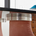 Обеденный стол со стеклянной столешницей и розовыми ножками с тканевой обивкой Wrigley варинант исполнения - 3 | Loft Concept в Рязани