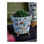 Кашпо из голубого фарфора с бронзовыми элементами Blue Garden варинант исполнения - 4 | Loft Concept в Рязани