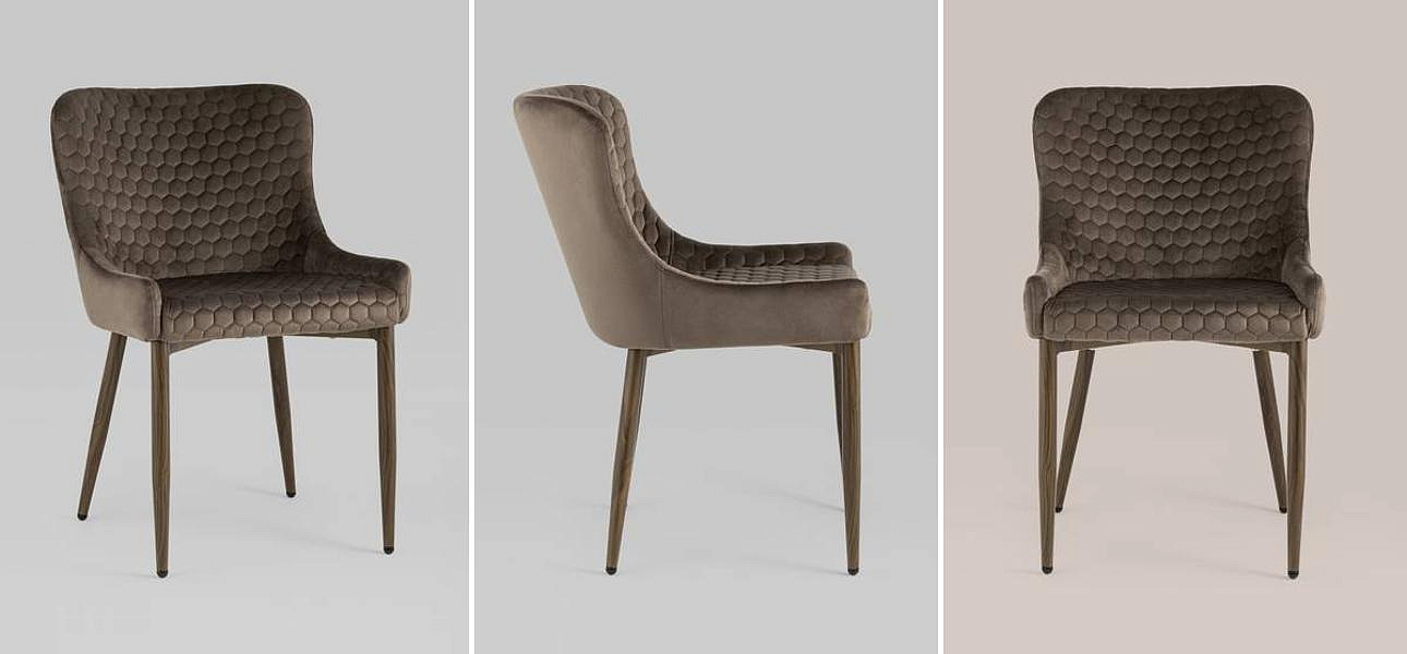 Стул Stitch Honey Chair Коричневый Велюр Стул Stitch Honey Chair Коричневый Велюр - Loft-Concept в Рязани