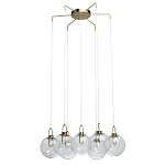 Люстра с 7-ю плафонами из прозрачного стекла в форме шара Orb Cascade  варинант исполнения - 4 | Loft Concept в Рязани
