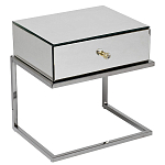 Тумбочка зеркальная с ящиком Mirror Chrome Cabinet варинант исполнения - 1 | Loft Concept в Рязани