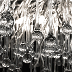 Люстра подвесная с прозрачными стеклянными подвесками в форме капель Диаметр 60 см Droplet Chandelier варинант исполнения - 17 | Loft Concept в Рязани