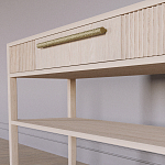 Дизайнерская Консоль с полкой и ящиком Primo Светлый дуб варинант исполнения - 3 | Loft Concept в Рязани