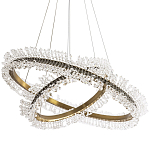 Люстра два кольца с хрустальным декором Rowan Crystal Ring Horizontal Brass Chandelier варинант исполнения - 1 | Loft Concept в Рязани