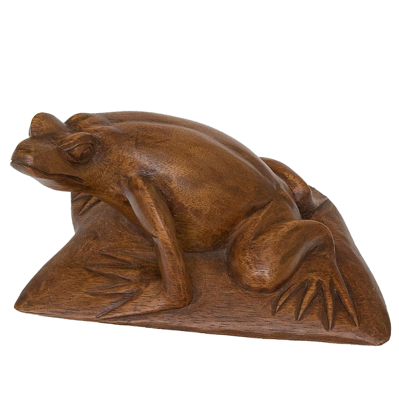 Статуэтка деревянная в виде лягушки Frog on a Rock Коричневый Статуэтка деревянная в виде лягушки Frog on a Rock Коричневый в Рязани | Loft Concept