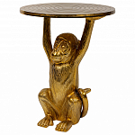 Столик с подстольем в виде обезьянки Bombay Gold варинант исполнения - 1 | Loft Concept в Рязани